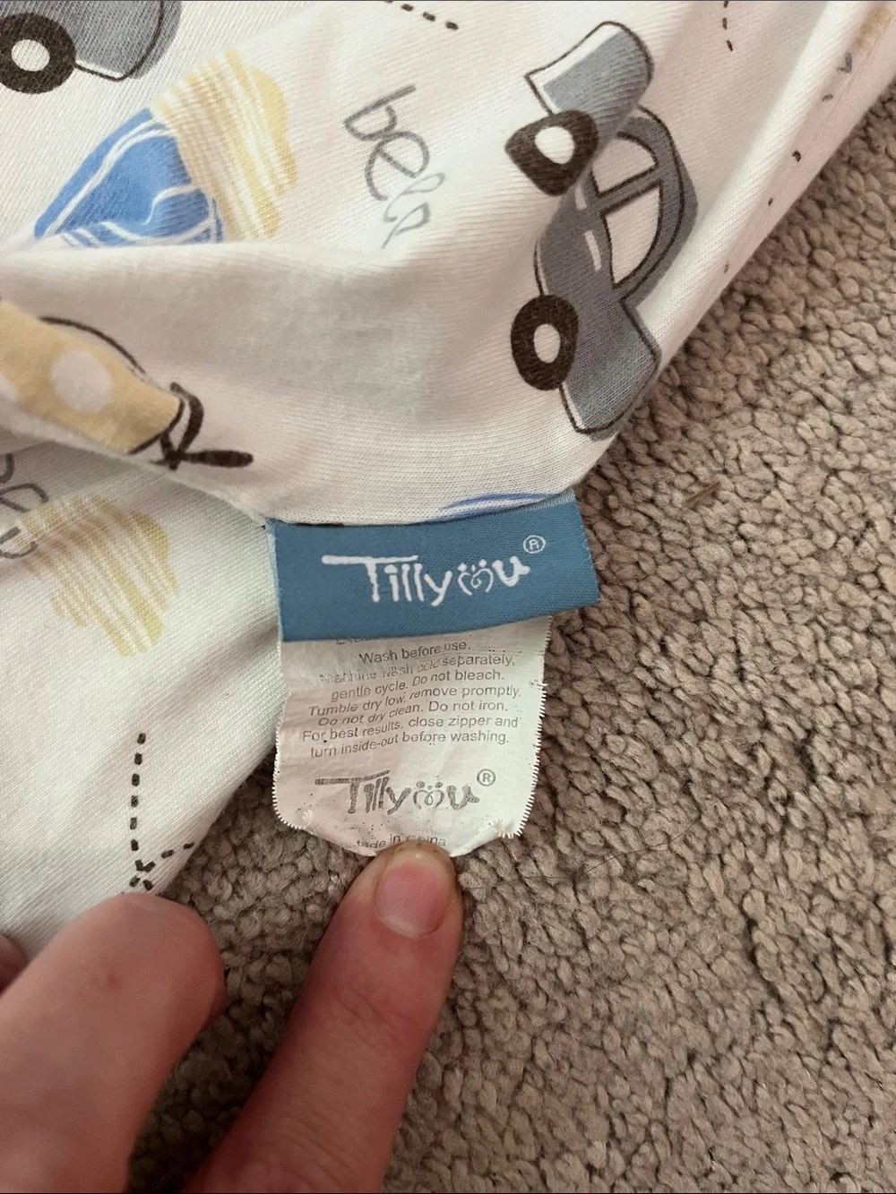Sleeveless Baby Sleep Sack - Blue, Yellow & Gray Vehicle Print